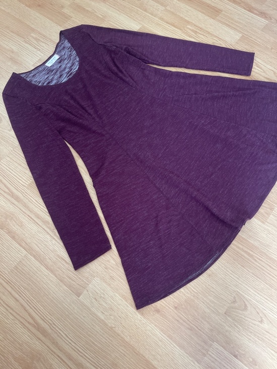 Max Studio Burgundy Long Sleeve Sheath Trapeze Mini Dress Size Medium - Picture 4 of 9